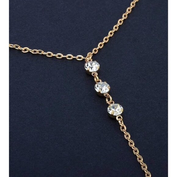 Women 21 Gold Back Chain Rhinestone Silver Bra Lingere Bikini Top Lingerie Chain - Picture 6 of 6